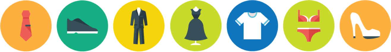 Icons showing various articles of clothing